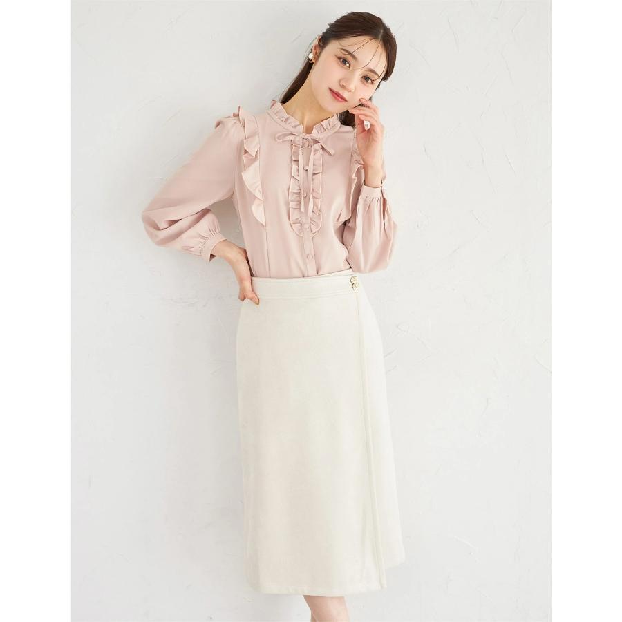 tocco closet（トッコ クローゼット） 変形飾り釦付きスエードラップ風 
