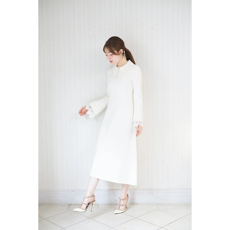tocco closet（トッコ クローゼット） レース付きポロニットロング