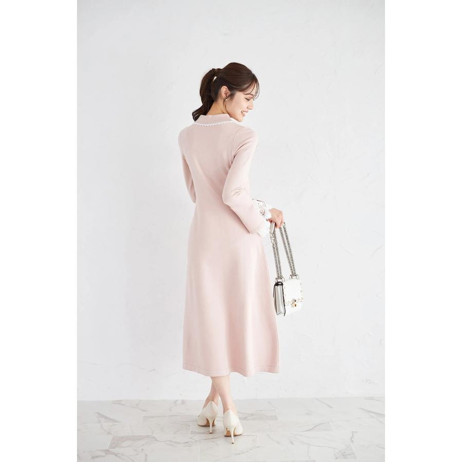 tocco closet（トッコ クローゼット） レース付きポロニットロング