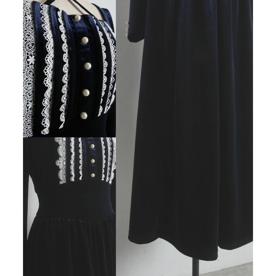 tocco closet（トッコ クローゼット） ネックリボン付きパール＆レース