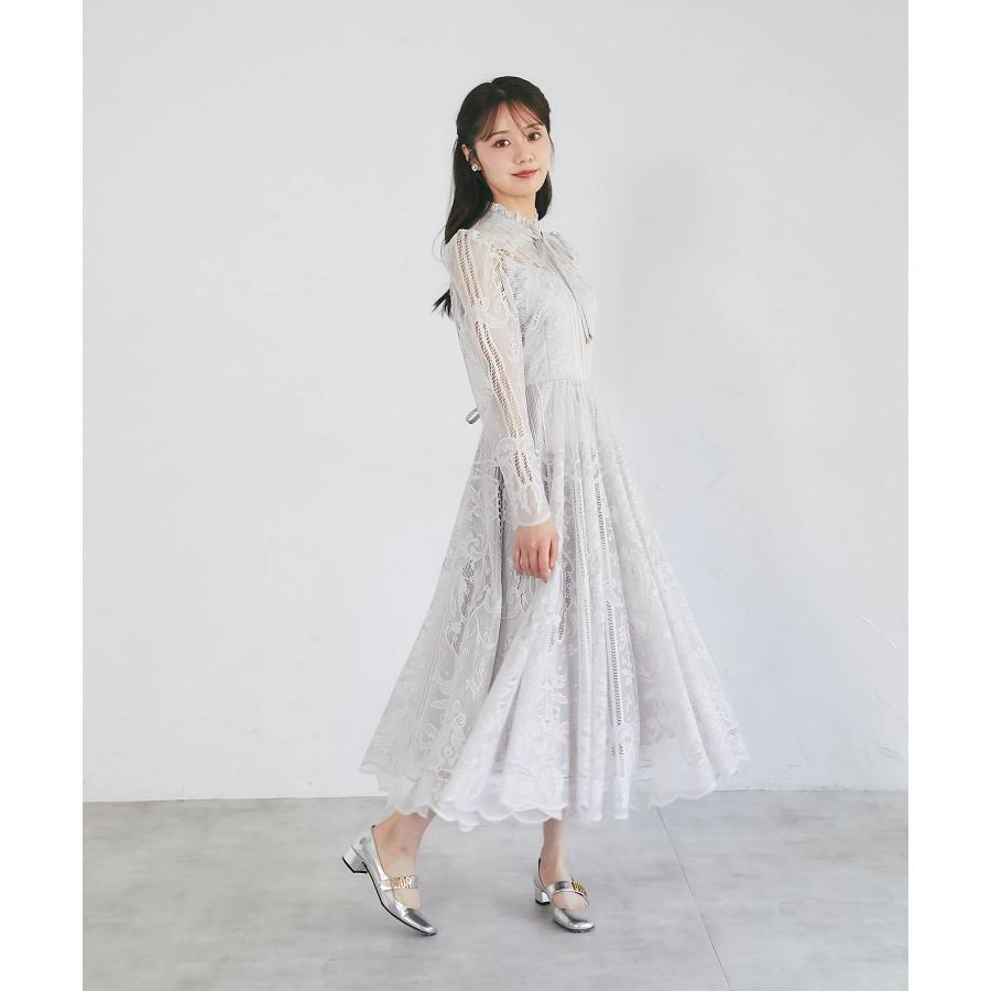 限定値下げ◆総レース♡贅沢ホワイト♡ワンピース♡上品華やかコート♡ラグジュアリー tocco closet（トッコ クローゼット） 高貴な雰囲気で華やぐリボン付き