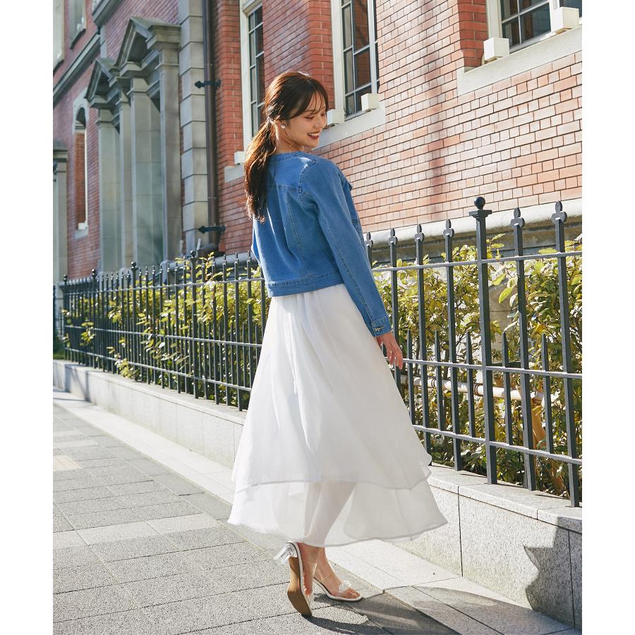 tocco closet（トッコ クローゼット） ビジューリボン釦ノーカラー