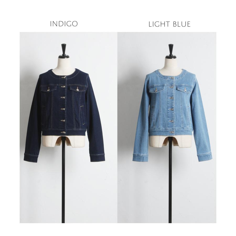 tocco closet（トッコ クローゼット） ビジューリボン釦ノーカラー