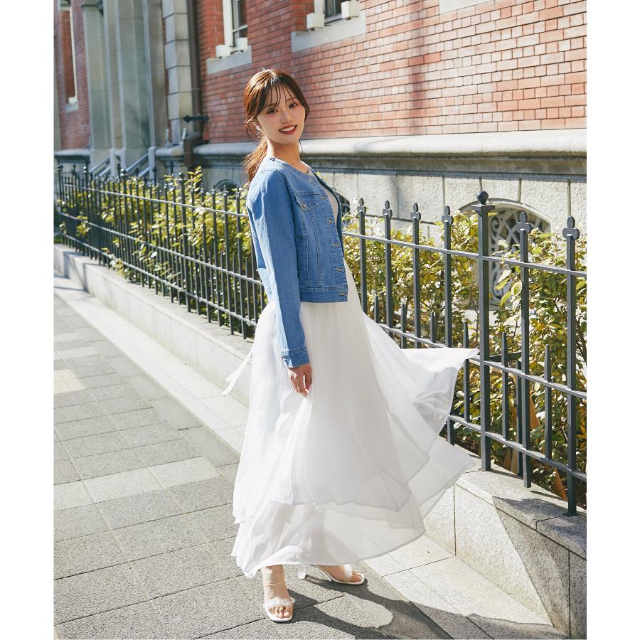 tocco closet（トッコ クローゼット） ビジューリボン釦ノーカラー