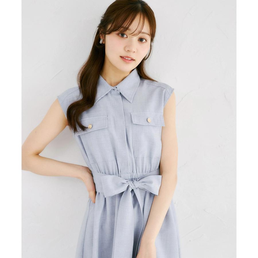 tocco closet（トッコ クローゼット） ウエストリボン付きリネンライク