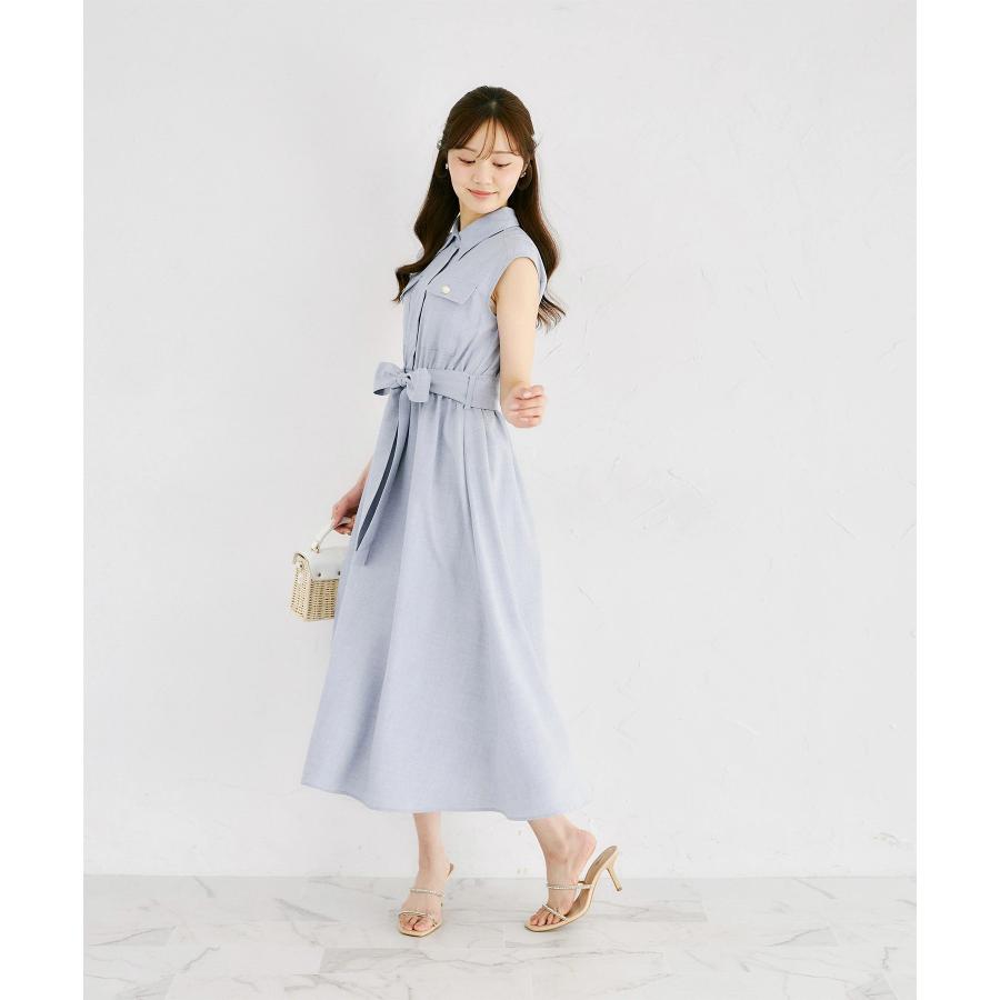 tocco closet（トッコ クローゼット） ウエストリボン付きリネンライク