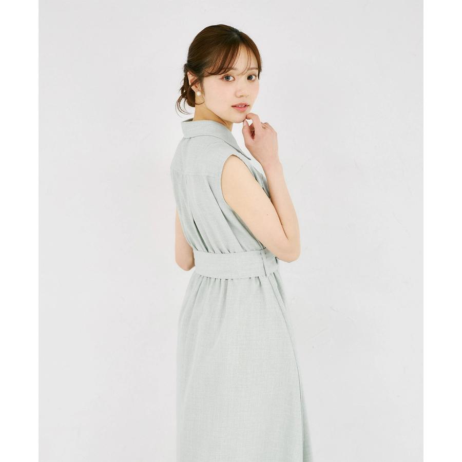 tocco closet（トッコ クローゼット） ウエストリボン付きリネンライク
