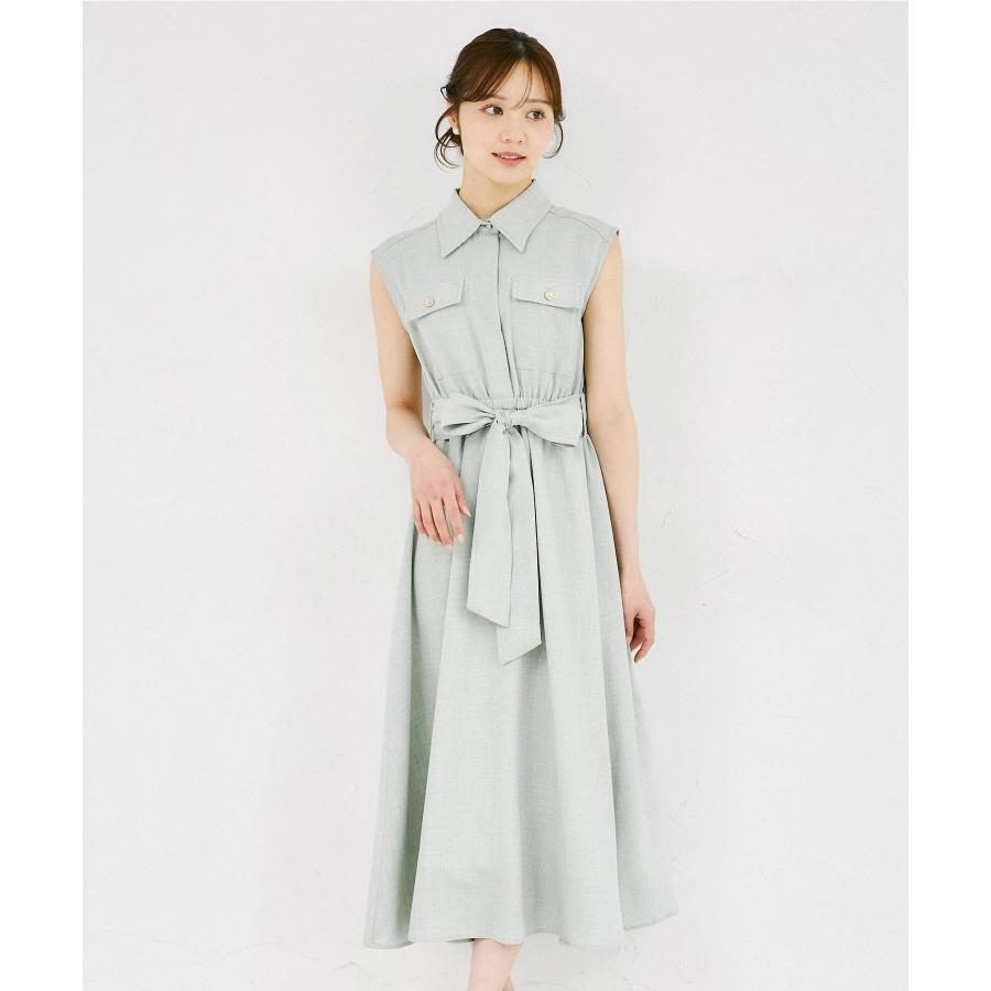 tocco closet（トッコ クローゼット） ウエストリボン付きリネンライク