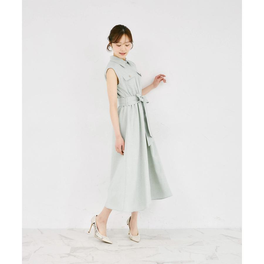 tocco closet（トッコ クローゼット） ウエストリボン付きリネンライク