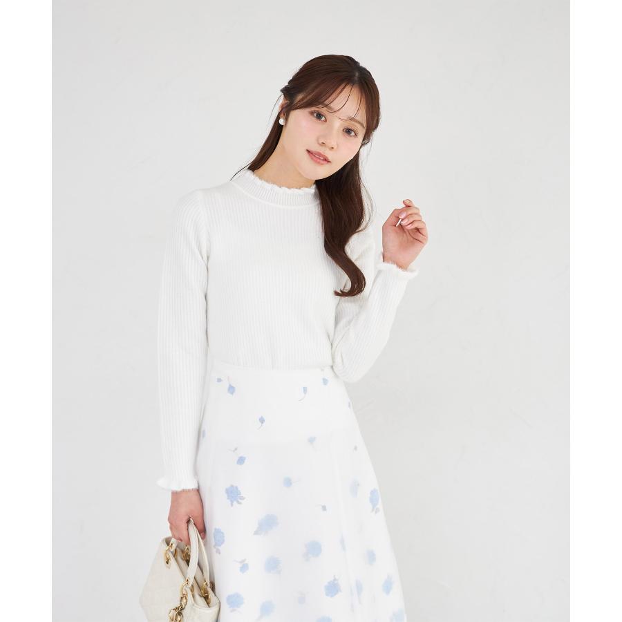 tocco closet（トッコ クローゼット） フリル付き裏起毛リブニットプル