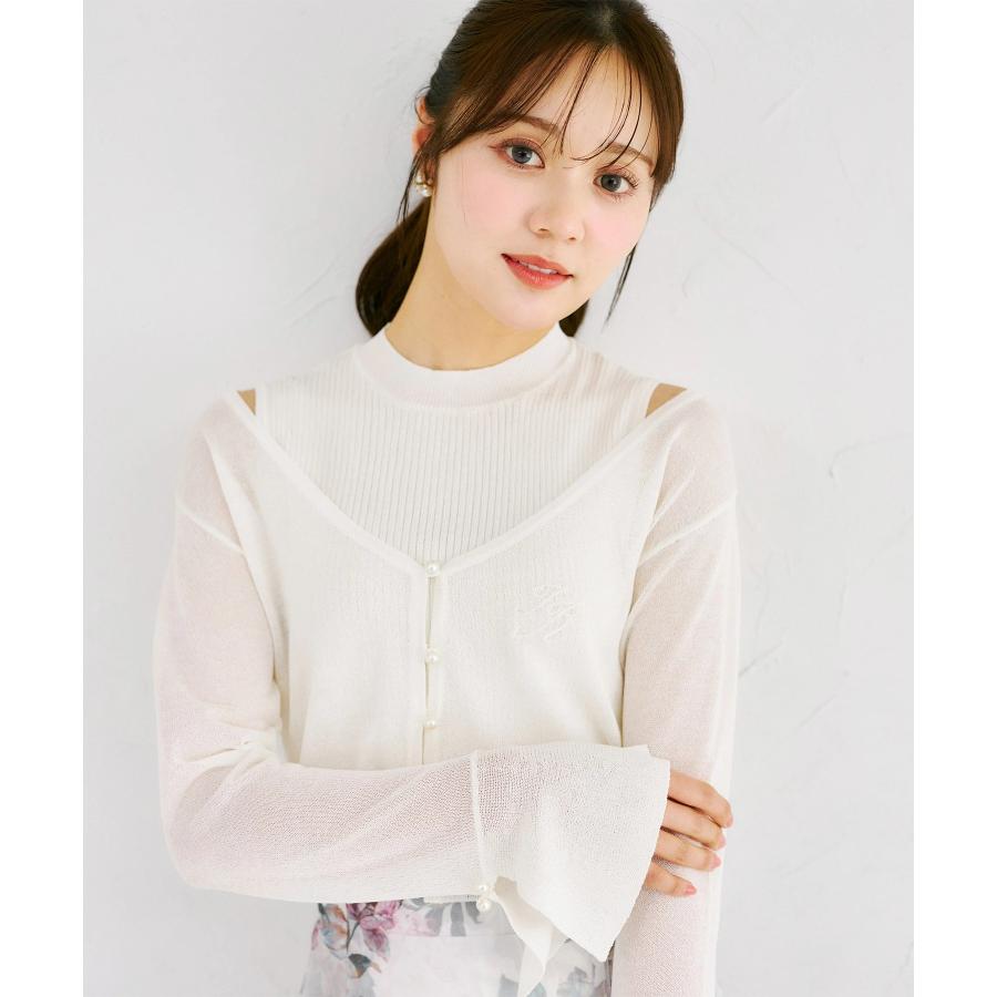 tocco closet（トッコ クローゼット） リブニットトップス×刺繍入り