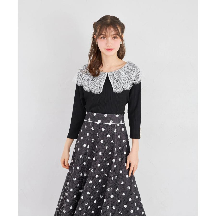 tocco closet（トッコ クローゼット） ビックレース付きリブカットソー