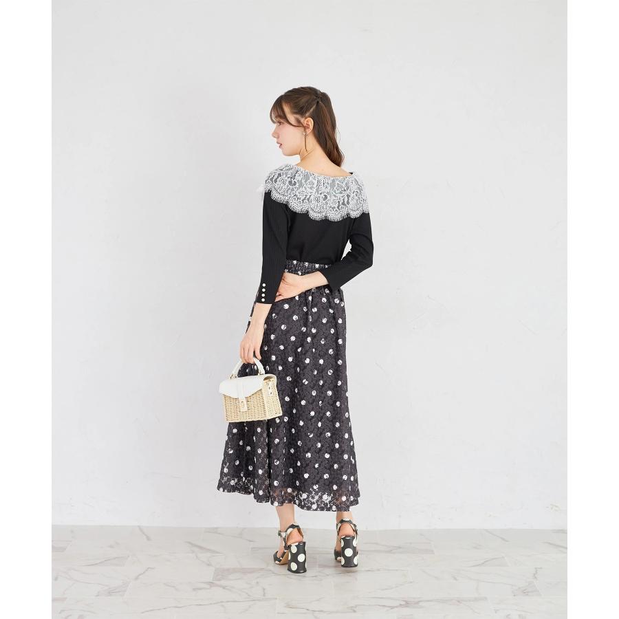 tocco closet（トッコ クローゼット） ビックレース付きリブカットソー