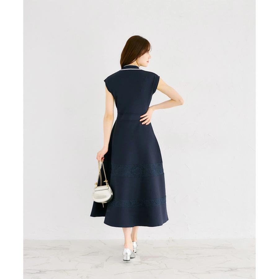 tocco closet（トッコ クローゼット） 配色ボウタイリボン付きレース