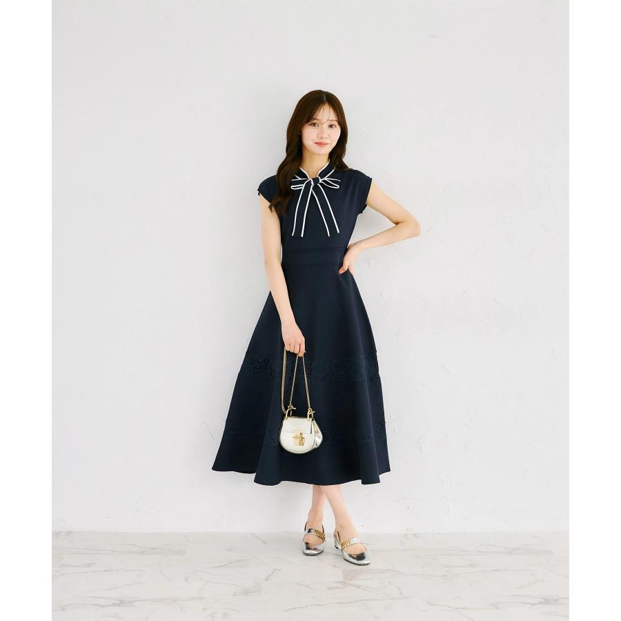 tocco closet（トッコ クローゼット） 配色ボウタイリボン付きレース