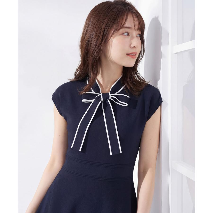 tocco closet（トッコ クローゼット） 配色ボウタイリボン付きレース