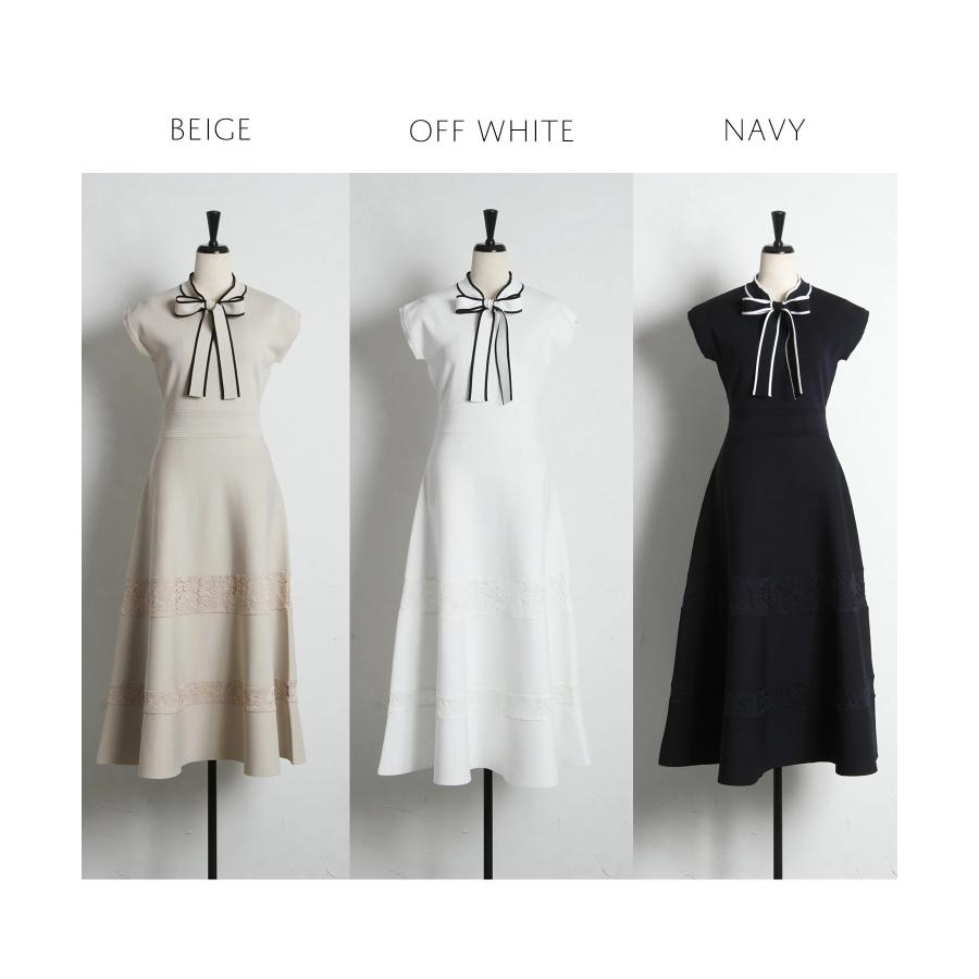 tocco closet（トッコ クローゼット） 配色ボウタイリボン付きレース
