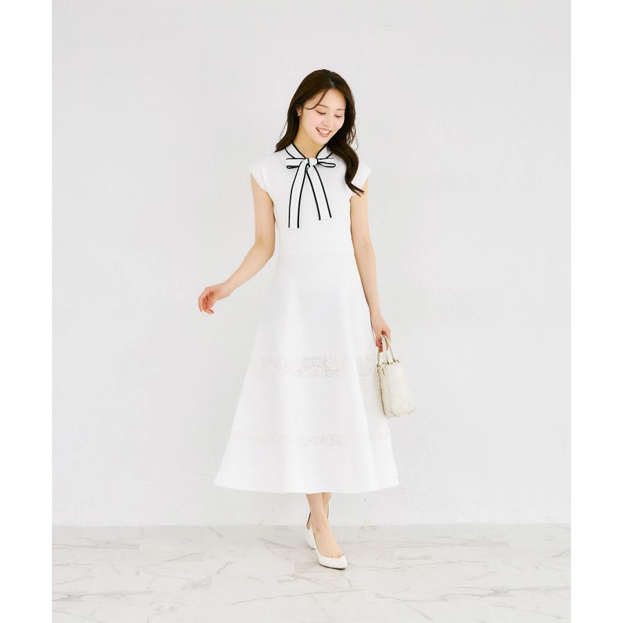 tocco closet（トッコ クローゼット） 配色ボウタイリボン付きレース