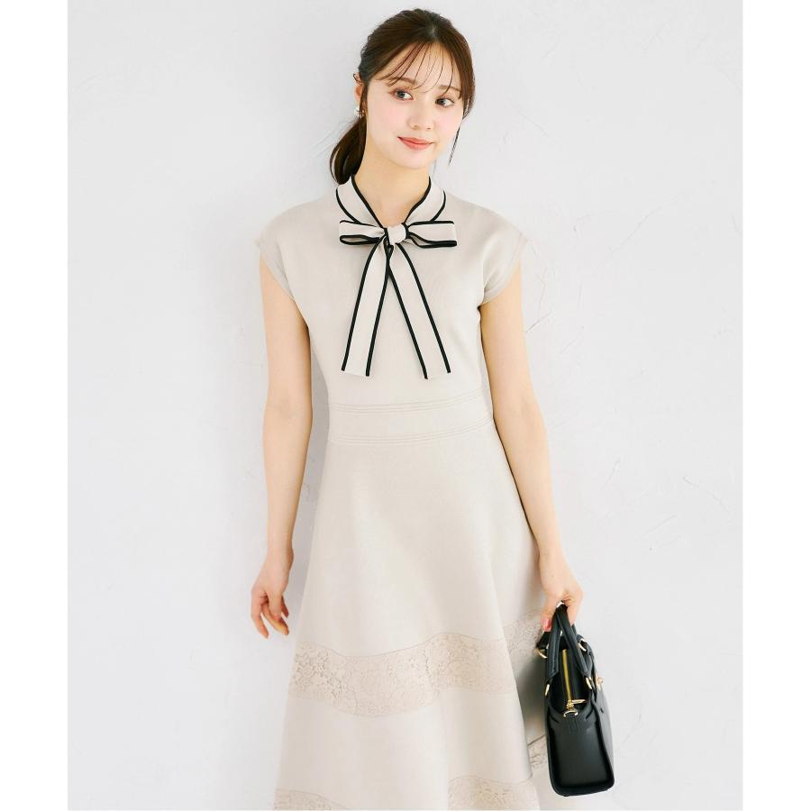 tocco closet（トッコ クローゼット） 配色ボウタイリボン付きレース