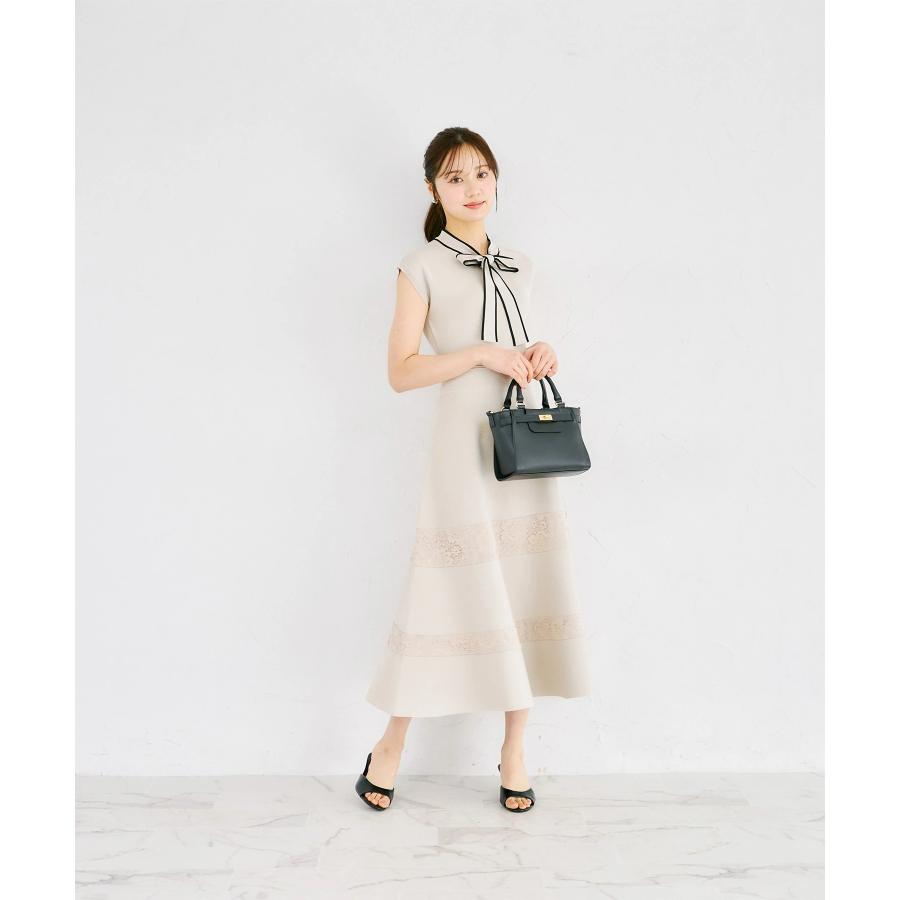 tocco closet（トッコ クローゼット） 配色ボウタイリボン付きレース