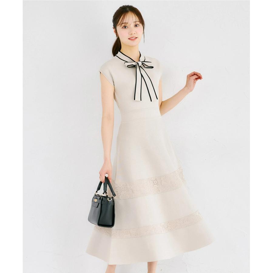 tocco closet（トッコ クローゼット） 配色ボウタイリボン付きレース