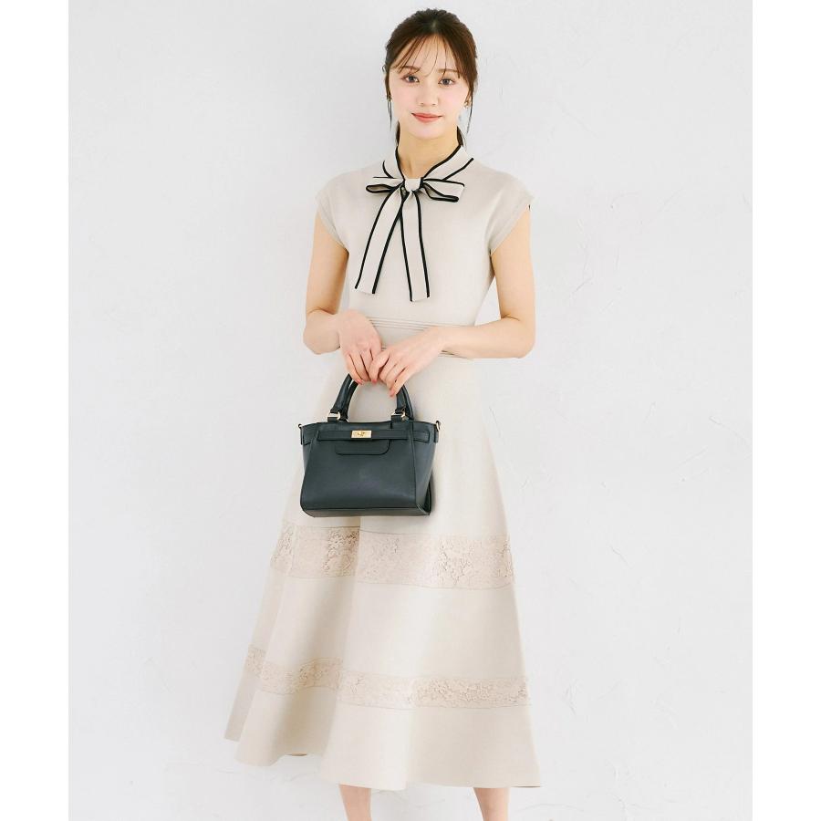 tocco closet（トッコ クローゼット） 配色ボウタイリボン付きレース