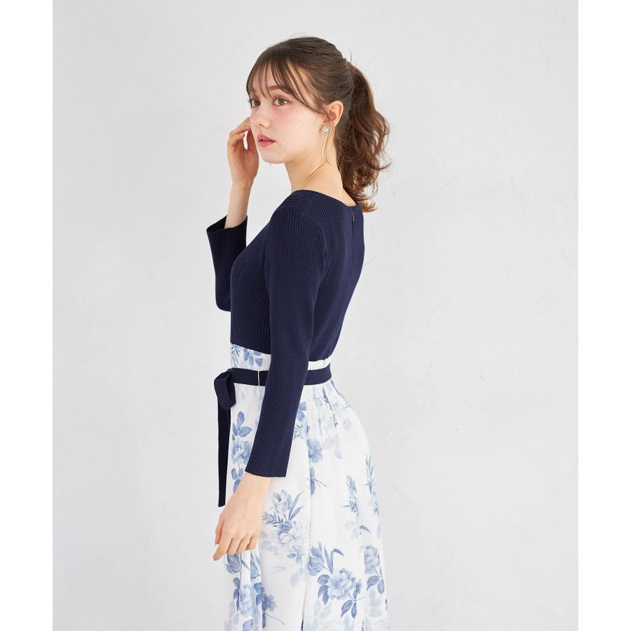 tocco closet（トッコ クローゼット） ウエストリボン付きリブニット