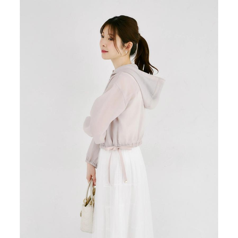 tocco closet（トッコ クローゼット） サイドリボン付きシアーブルゾンパーカー : tocco closet - 通販 ...