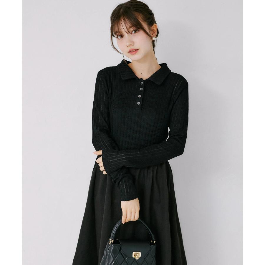 tocco closet（トッコ クローゼット） ウエストリボン付きポロニットドッキングワンピース : tocco closet - 通販 ...