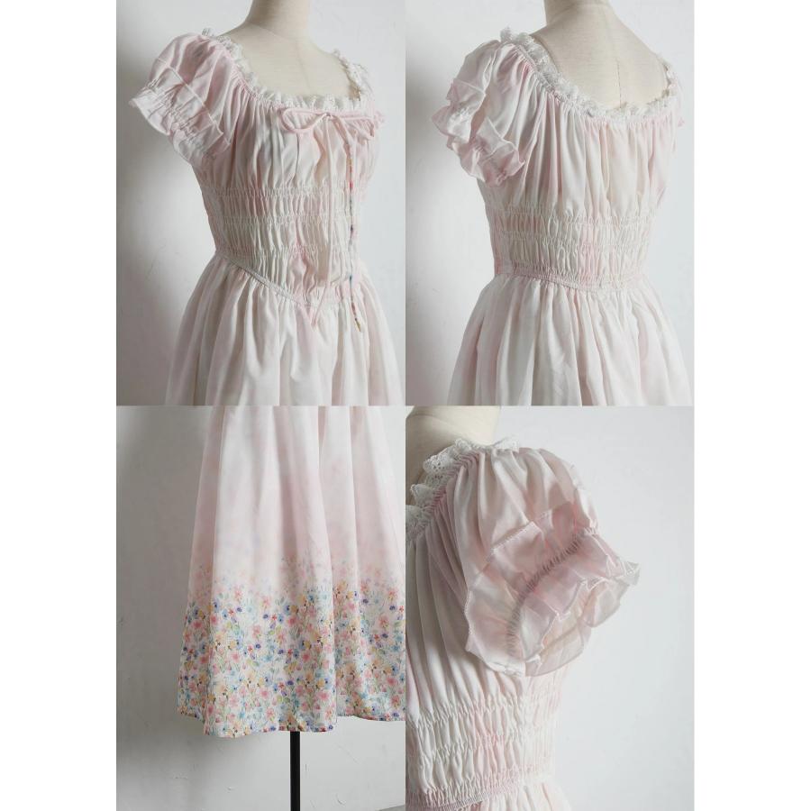 オンライン品切れ　トッコクローゼット　シフォンリボンフローラルプリントワンピース オンライン品切れ トッコクローゼット シフォンリボンフローラル