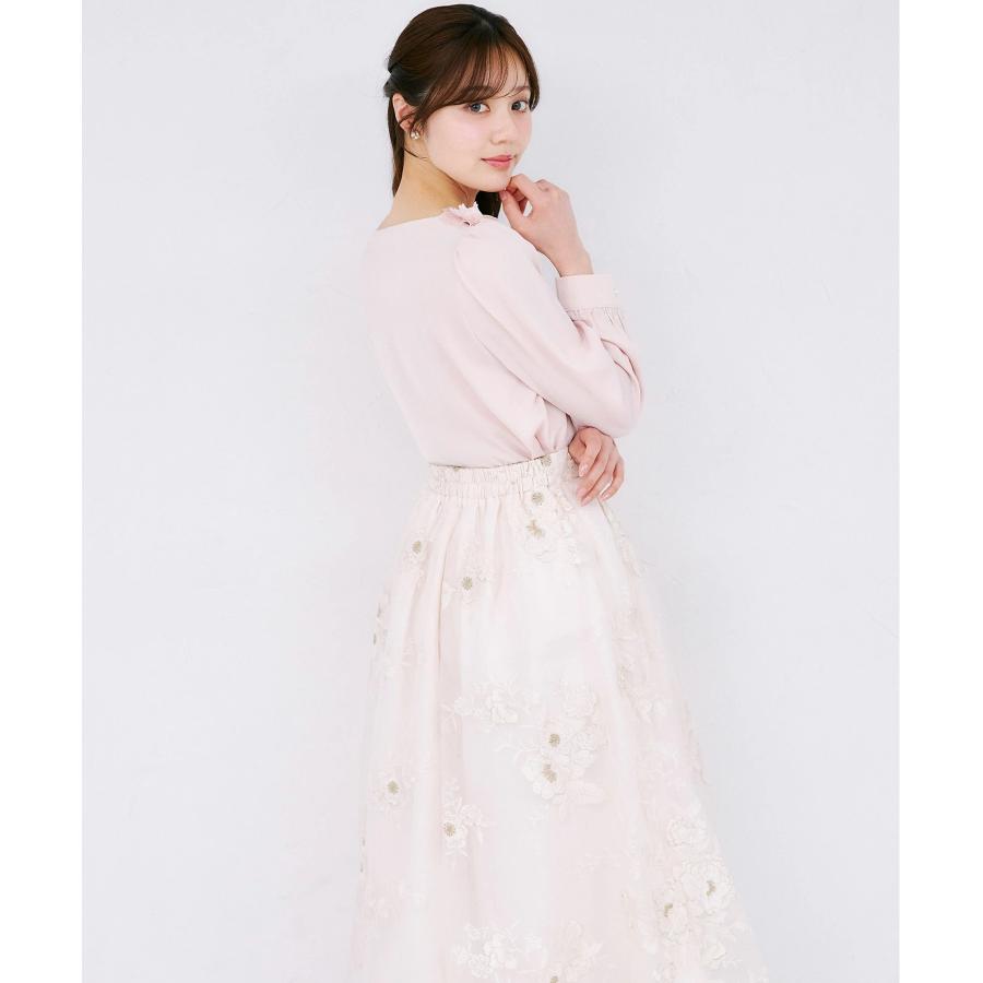 tocco closet（トッコ クローゼット） フラワー刺繍シアータックフレアスカート : tocco closet - 通販 ...