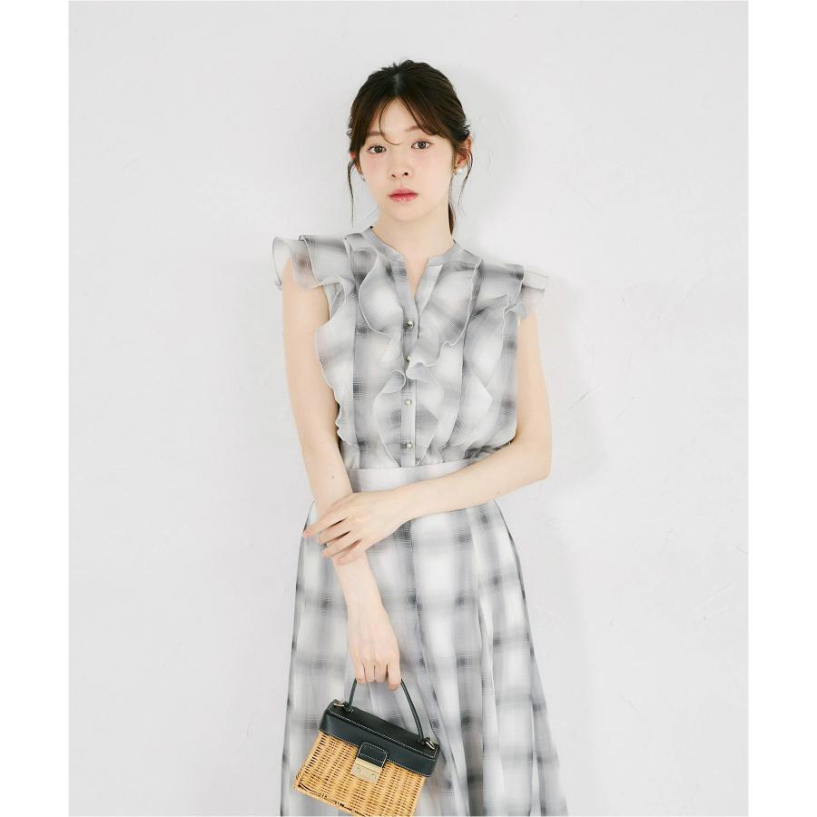 レディース tocco closet シアープリントラッフルフリルブラウス 