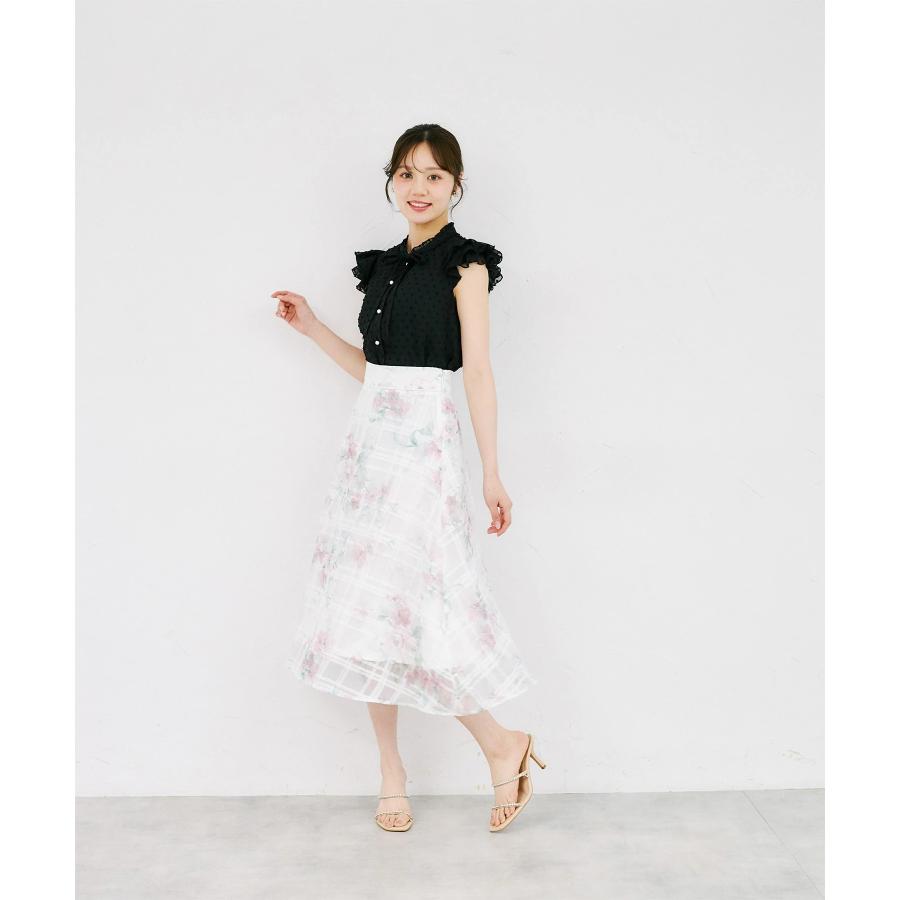 tocco closet（トッコ クローゼット） シアーチェック×水彩フラワー