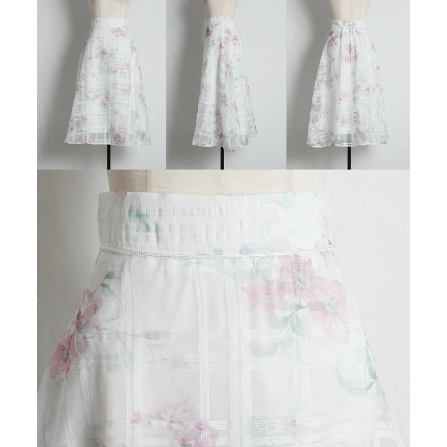 tocco closet（トッコ クローゼット） シアーチェック×水彩フラワー