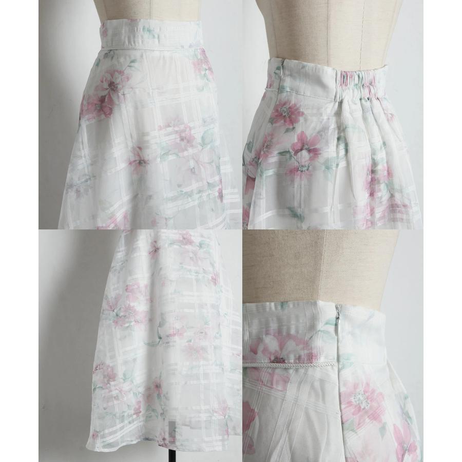 tocco closet（トッコ クローゼット） シアーチェック×水彩フラワー