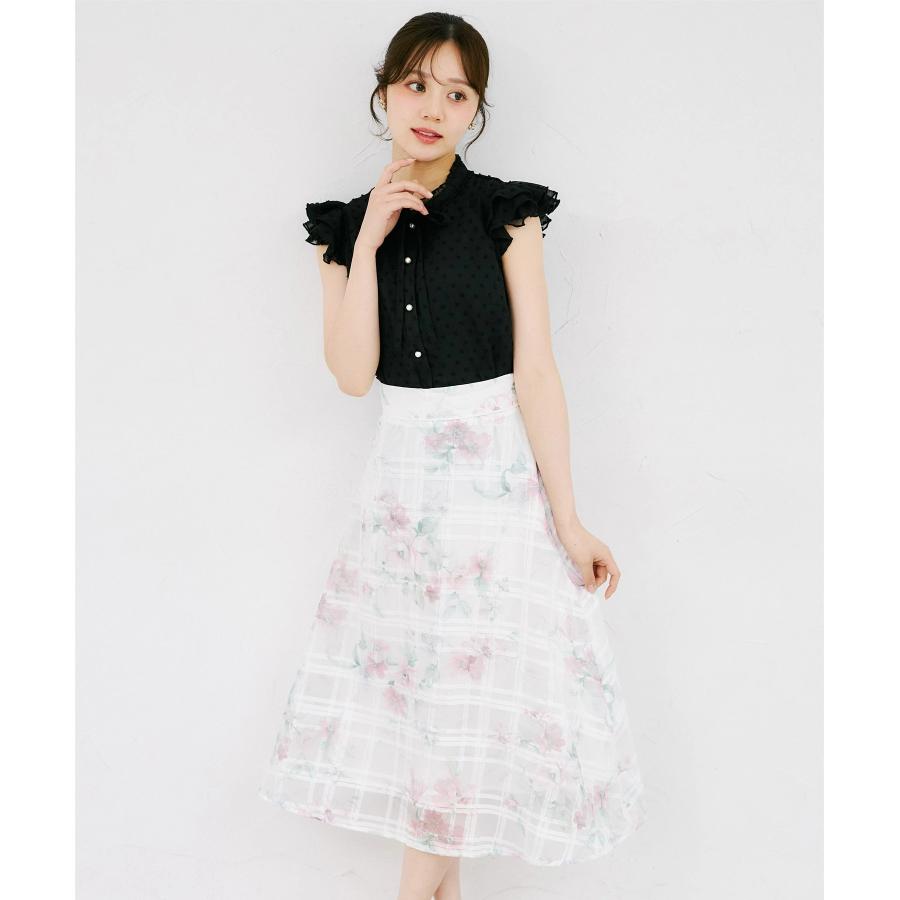 tocco closet（トッコ クローゼット） シアーチェック×水彩フラワー