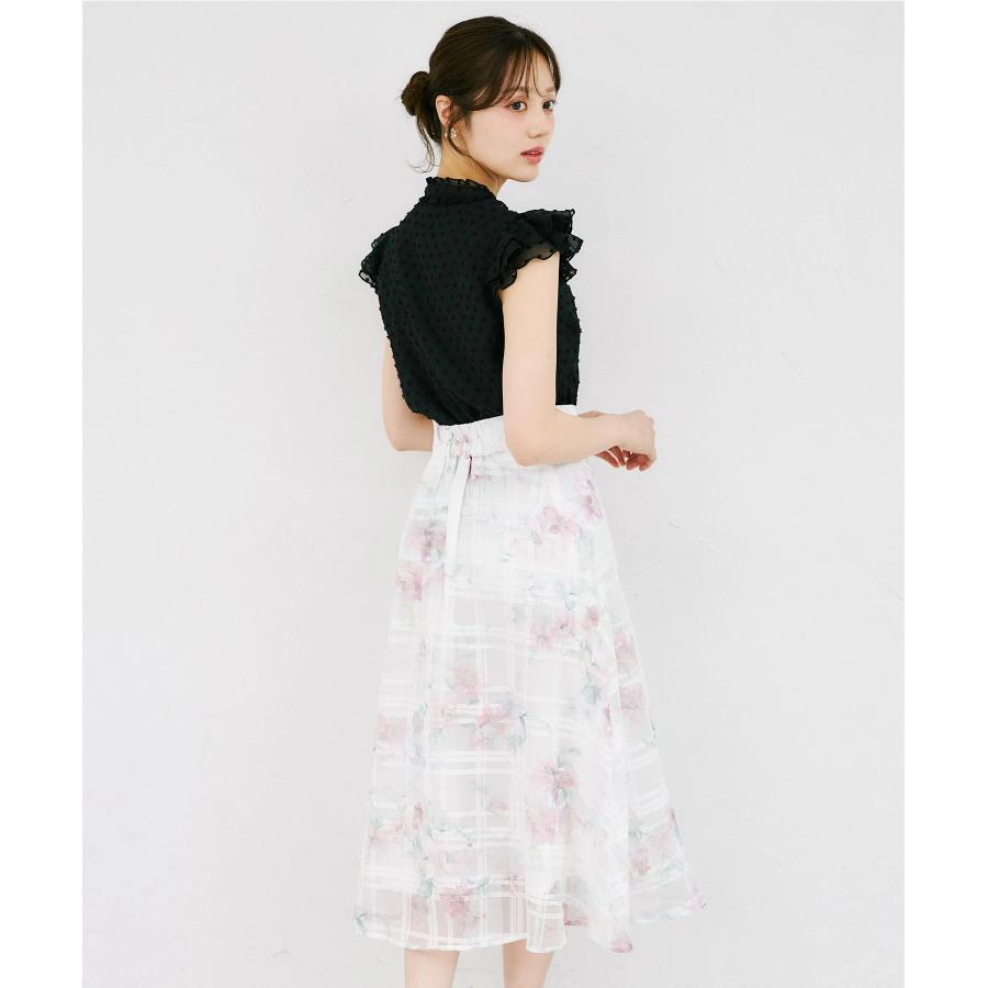 tocco closet（トッコ クローゼット） シアーチェック×水彩フラワー