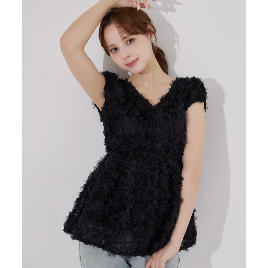 tocco closet（トッコ クローゼット） 後ろリボン付き立体フラワー 