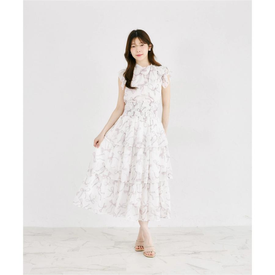 tocco closet（トッコ クローゼット） リボンプリントシフォンフリル 