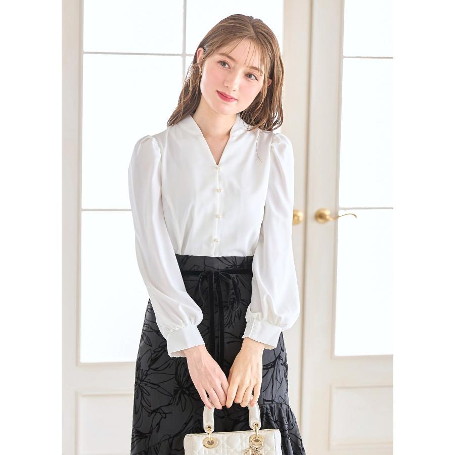 tocco closet パール釦スタンドスキッパーブラウス【clessa クレッサ