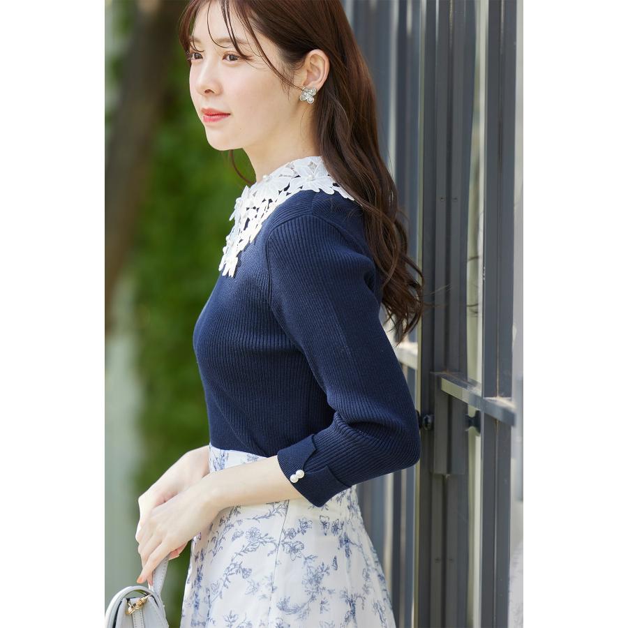 tocco closet（トッコ クローゼット） 2WAYレース襟付き袖口パール