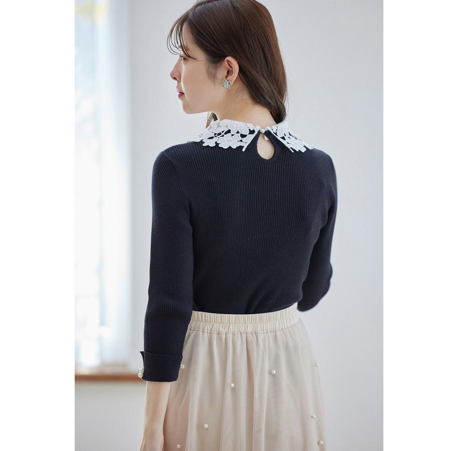 tocco closet（トッコ クローゼット） 2WAYレース襟付き袖口パール