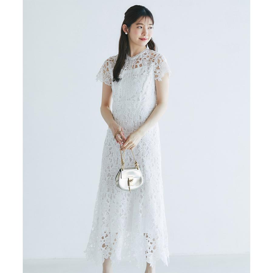 リズリサ レースとオーガンジーの マーガレット刺繍ワンピース 未使用紙タグ無し リズリサ レースとオーガンジーの マーガレット刺繍ワンピース