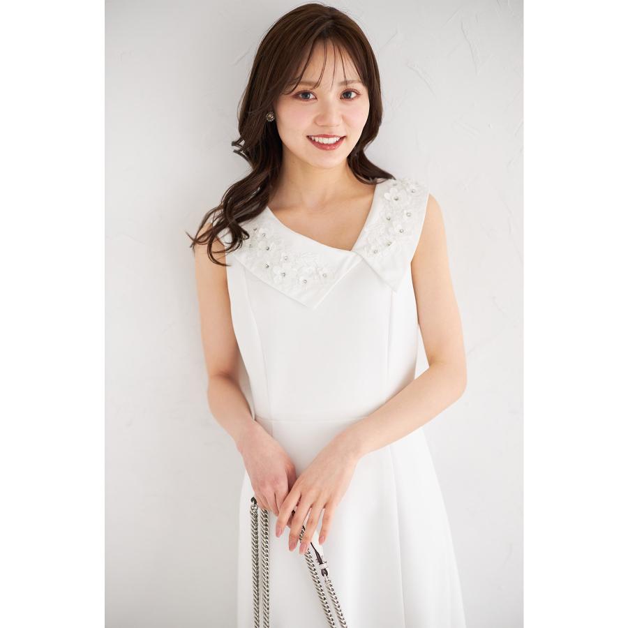 めめページです。 tocco closet 立体フラワー刺繍モチーフ付きアシメカラー