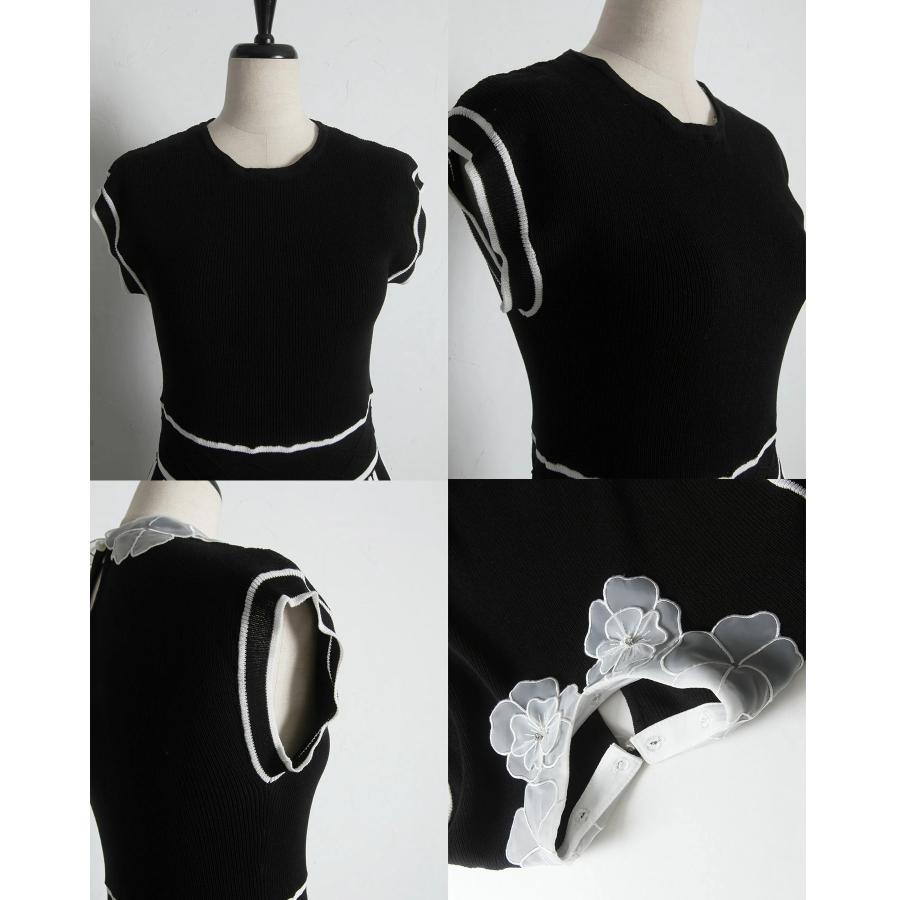 tocco closet（トッコ クローゼット） 2WAYフラワーレース襟付き