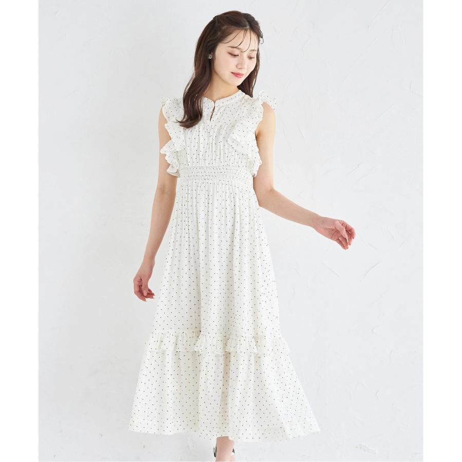____369！　　高さを140cm tocco closet（トッコ クローゼット） フリル付きドットシャーリング