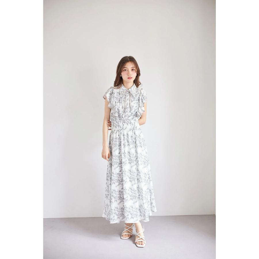 ※べる※ tocco closet リボン付きラッフルフリル×ピンタックウエスト