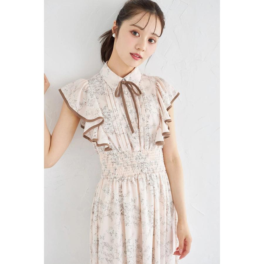 ※べる※ tocco closet リボン付きラッフルフリル×ピンタックウエスト