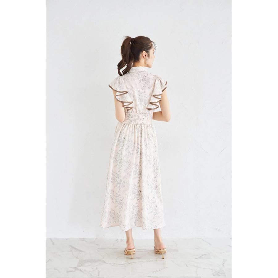 tocco closet リボン付きラッフルフリル×ピンタックウエスト