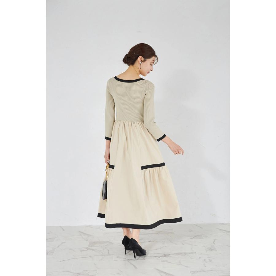 tocco closet（トッコ クローゼット） ニットドッキングバイカラー